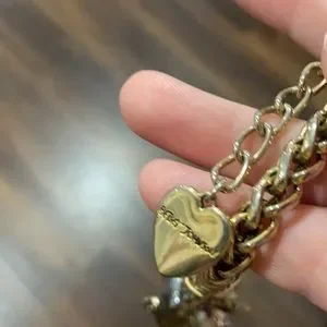 Collier Ou Bracelet Convertible Betsey Johnson - Coeur Léopard Perles Fausses